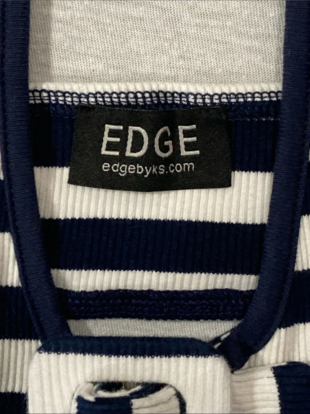 Edgebyks Striped Halter Bikini Top in Navy and White sz XS - Picture 5 of 6